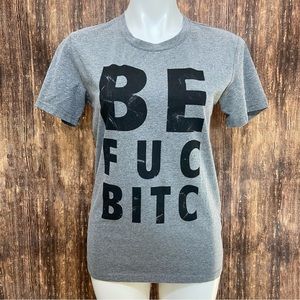 SHESHOW GRAY CREW NECK GRAPHIC TEE SHIRT
